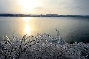 Shibuki-gori (ice covered-trees), Inawashiro-ko (Lake Inawashiro)