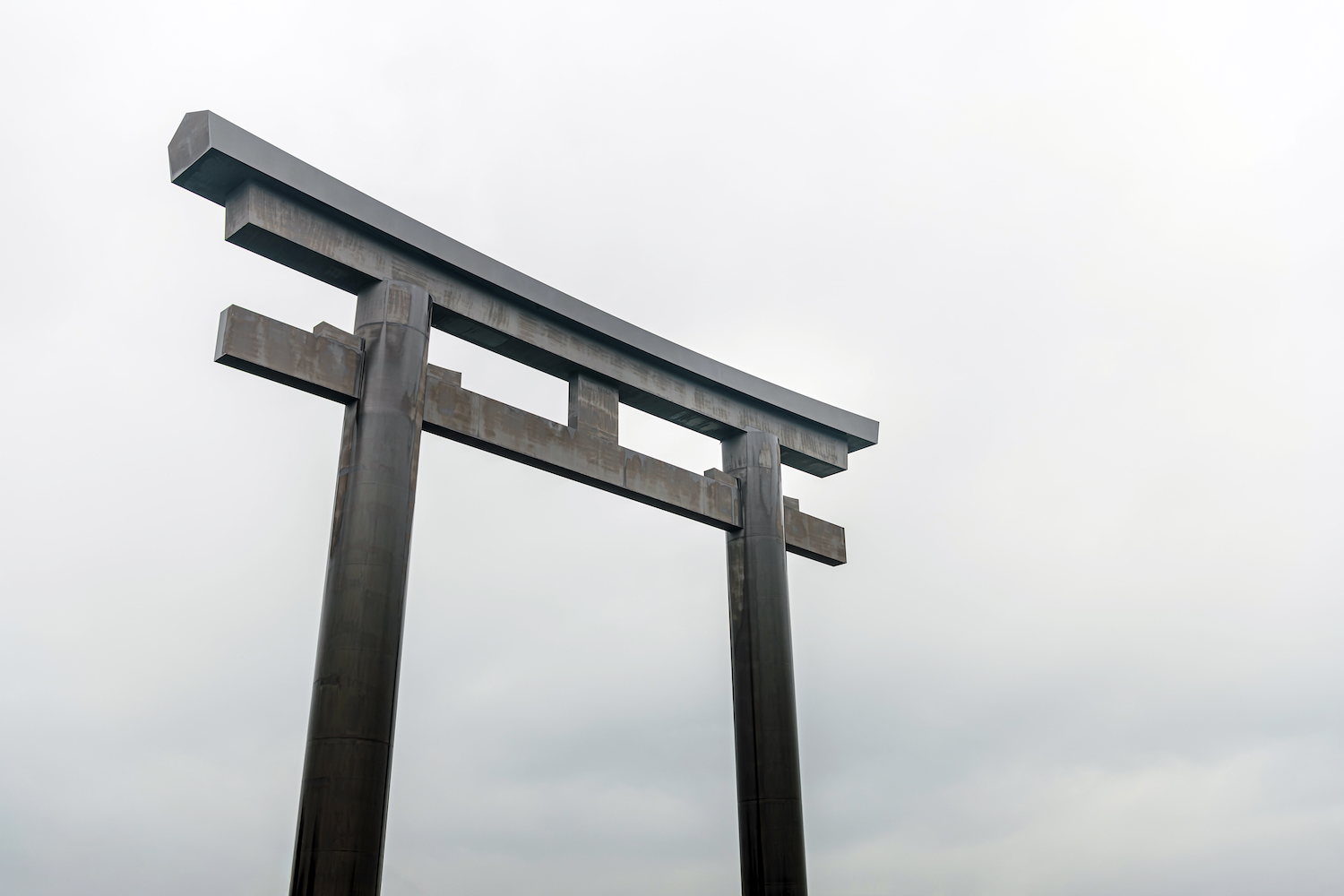 Great torii gate of the Omiwa Jinja Shrine in Nara, Japan