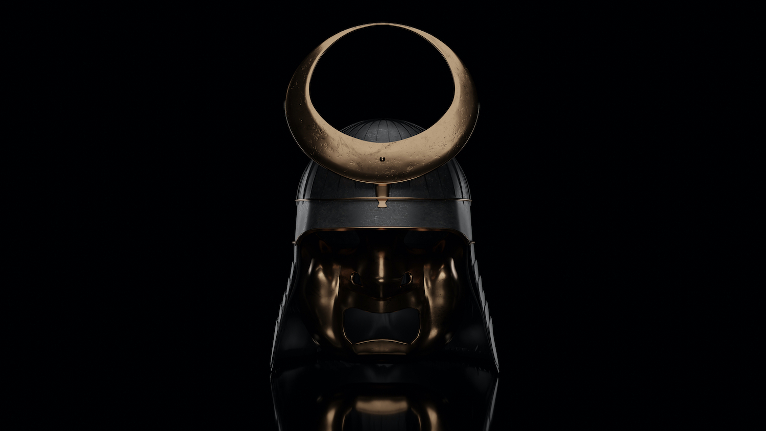 3d rendering of ancient Samurai helmet 