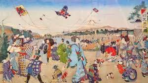Kite-flying in Edo
