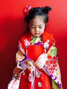 Shichi-Go-San, three year old girl in kimono