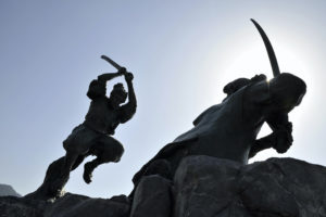 The Duel Monument Of Ganryu Island, Miyamoto Musashi and Sasaki Kojiro