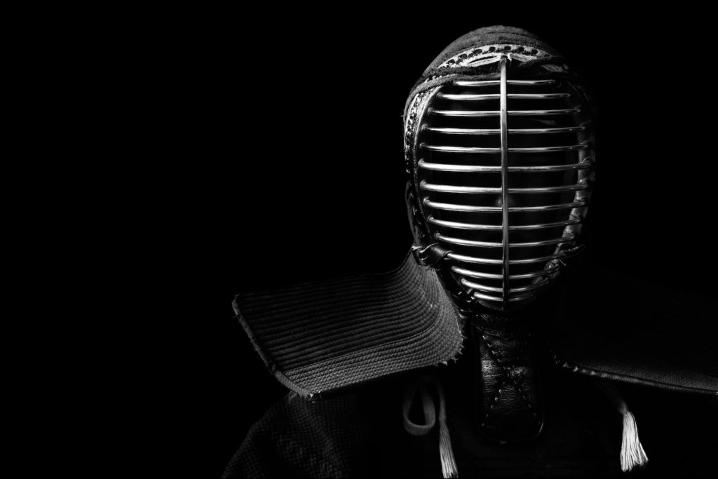 Close-up portrait of kendo fighter