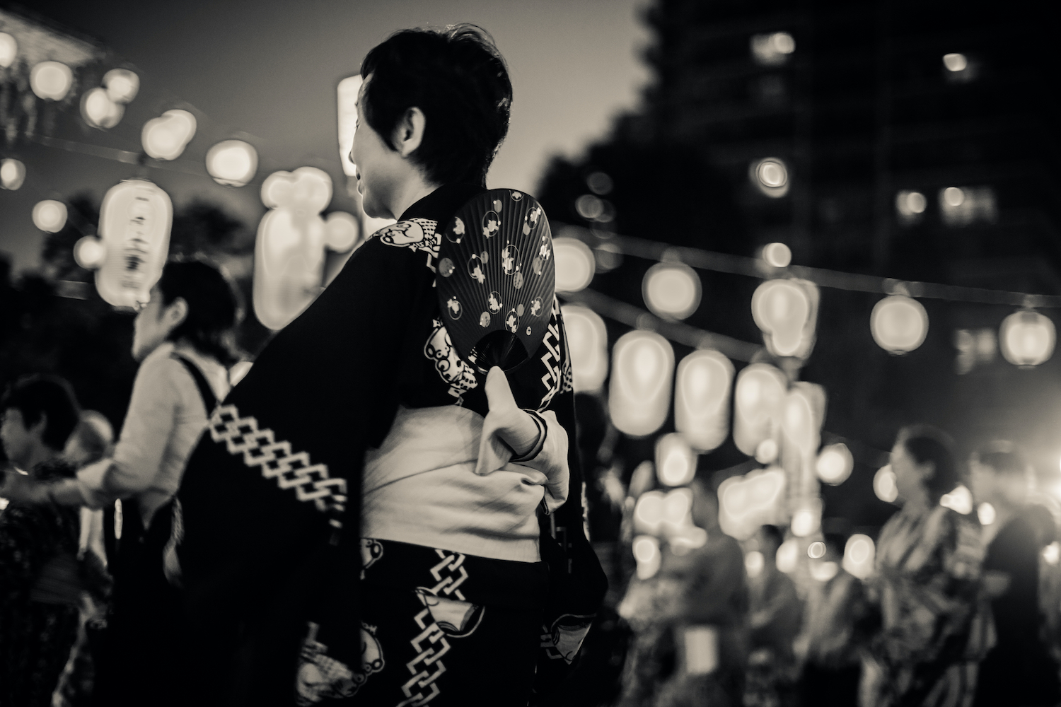 TOKYO, JAPAN - AUGUST 10 2012: a documentary photo from the Tsukiji Honganji Bon Odori Matsuri -one of the most popular Bon Odori festival in Tokyo.