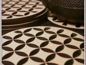 Shippo pattern on wooden trivets