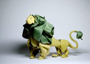 Wet-folding Origami Lion Byhoang Tien Quyet in Vietnam