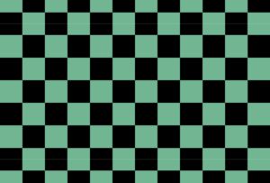 ichimatsu, checker pattern in green and black