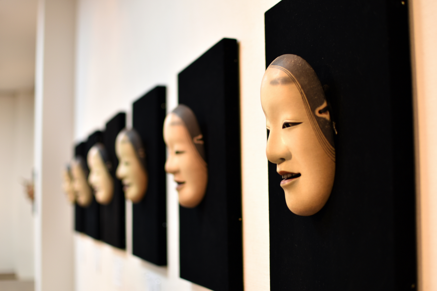 Japanese Noh masks on the wall