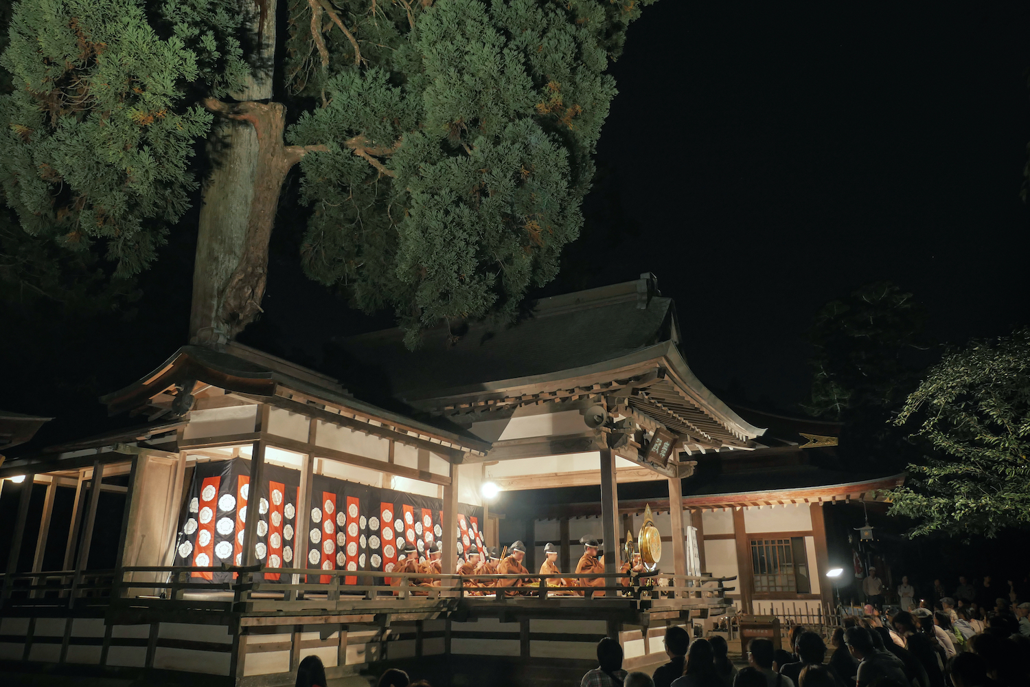 Bonfire and Noh stage