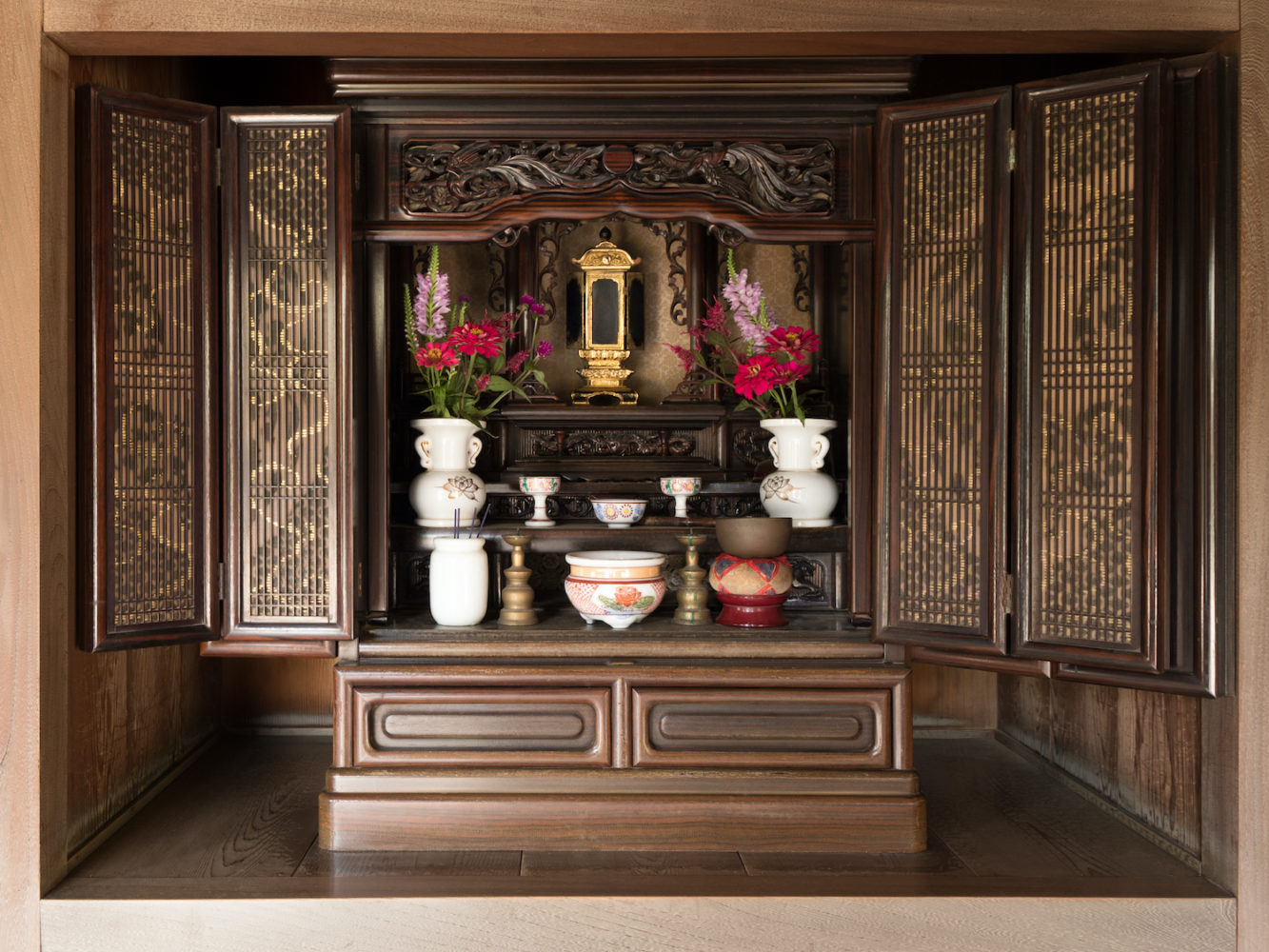 Buddhist altar of Japanese old houses