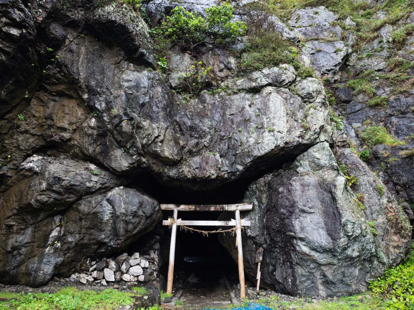 Mikurodo cave on cape Muroto, where the famous Buddhist monk Kukai is said to have attained enlightenment - Kochi prefecture, Japan