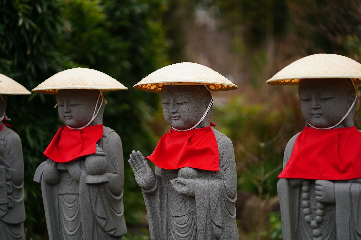 Jizo Bodhisattva.Jizo in Japanese Buddhism is known as the guardian deity of children in  Japanese culture. At Tamon-in temple, Saitama, Japan.