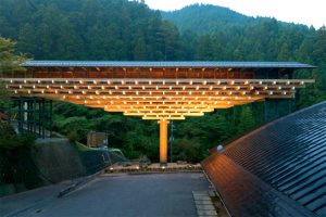 Yusuhara Wooden Bridge Museum by Kengo Kuma in Takaoka-gun, Kochi, Japan