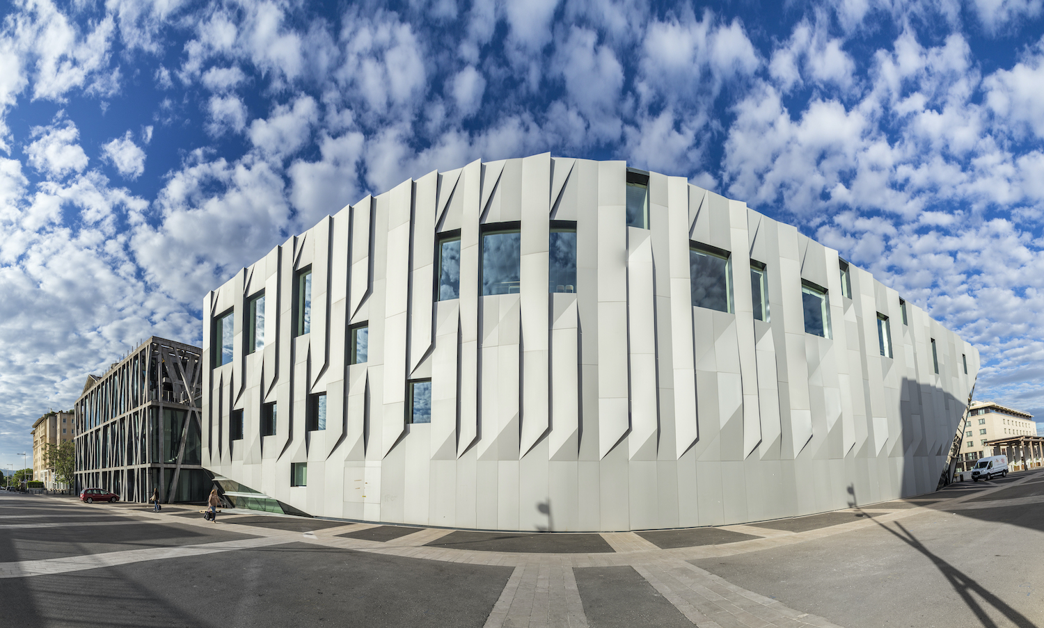 AIX EN PROVENCE, FRANCE - JUNE 2, 2016: famous Conservatory of Music in Aix en Provence. The building was designed by architect Kengo Kuma.