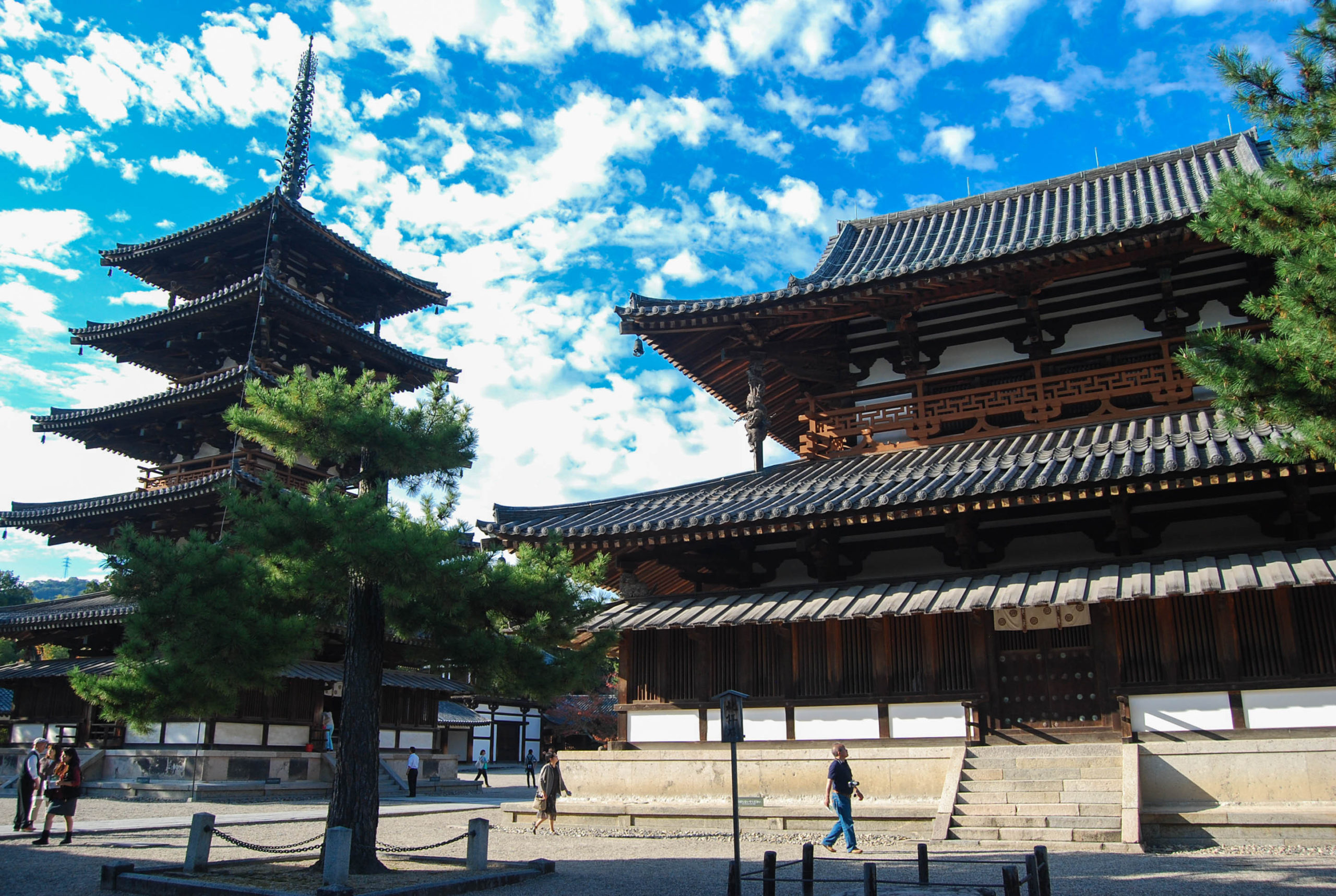 Horyuji Temple and its pagoda in Nara, Japan
