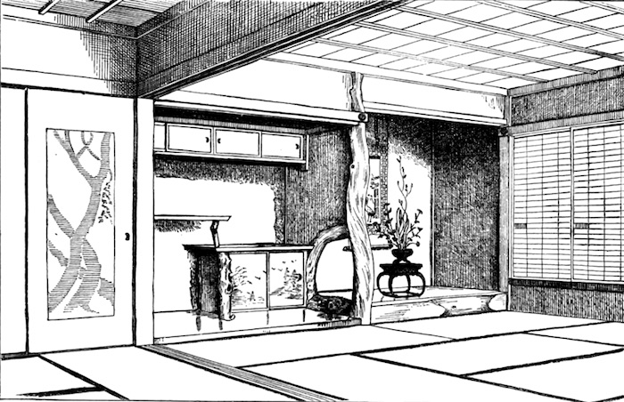 The sketch of the Guest Room In Hachi-Ishi