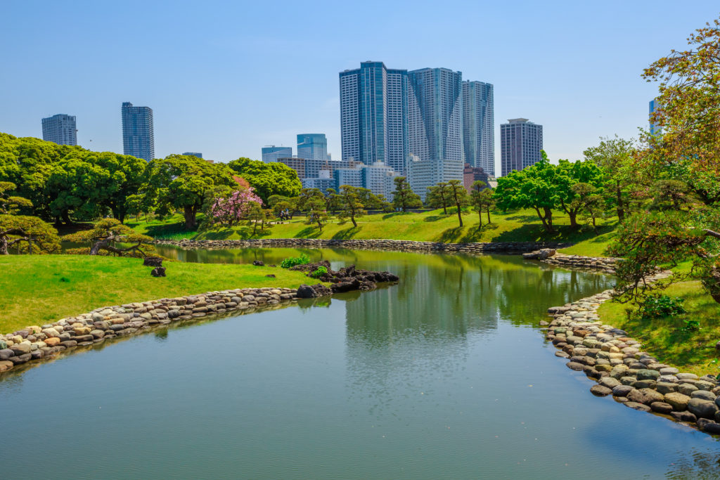 Hamarikyu Garden in Tokyo, Japan