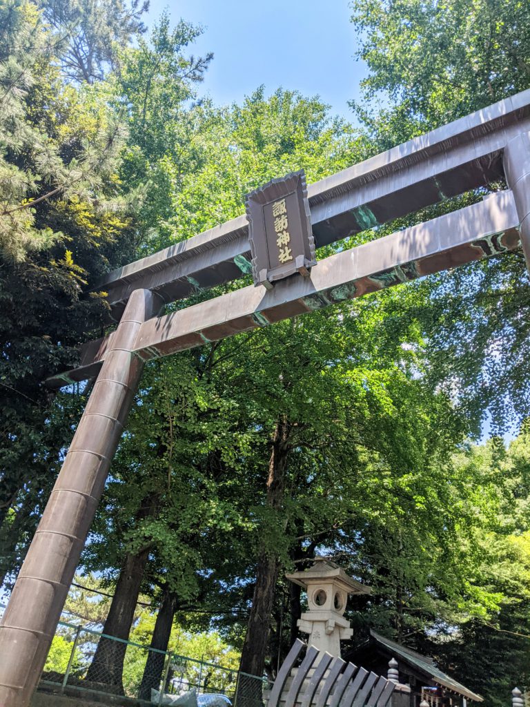 Suwa Shrine Torii Gate in Nishi-Waseda, Tokyo, Japan