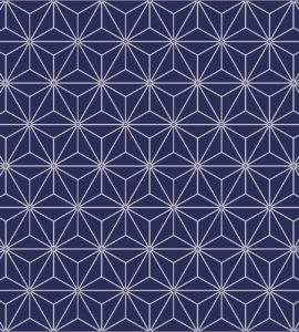 asanoha, hemp leaf pattern in navy