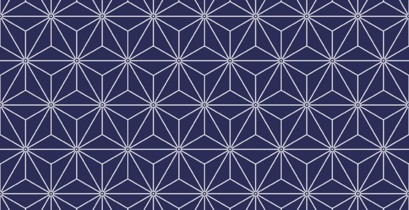 asanoha, hemp leaf pattern in navy