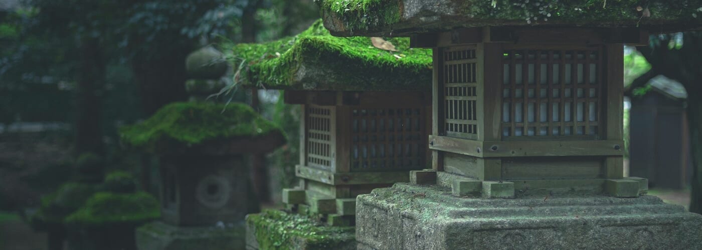 Shinto shrine toro in the forest