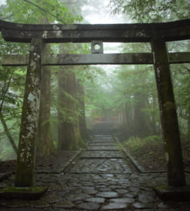 Shinto shrine gate in Nikko, Japan